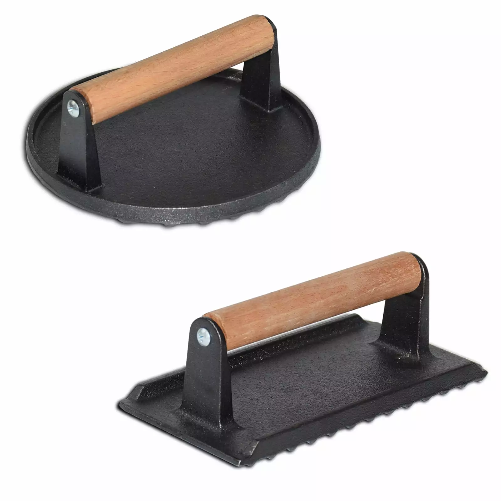 Lockways Smash Burger Press Patty Maker Pre-Seasoned Cast Iron Grill Hamburger Press for BBQ. 2 Pack